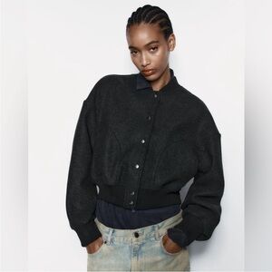 Zara Charcoal Bomber Jacket